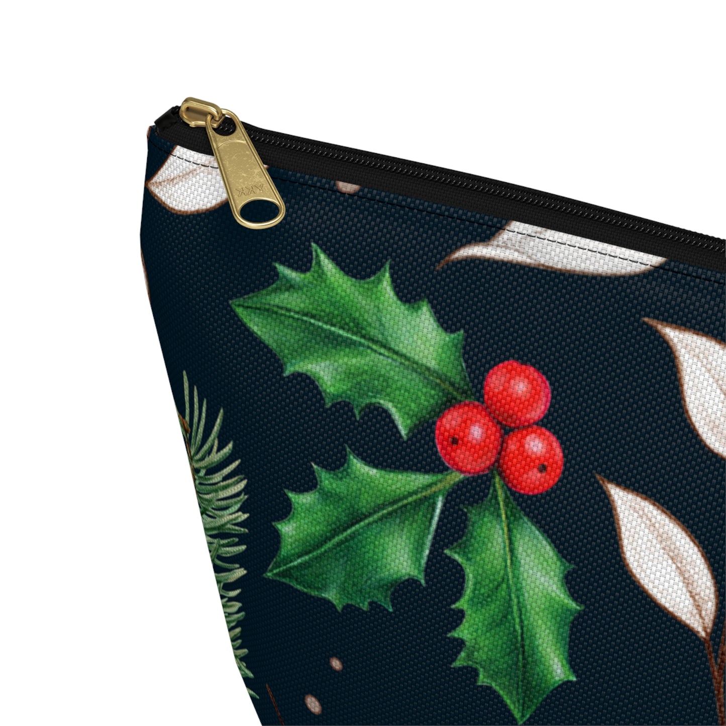 Holly Jolly Christmas Accessory Pouch w T-bottom