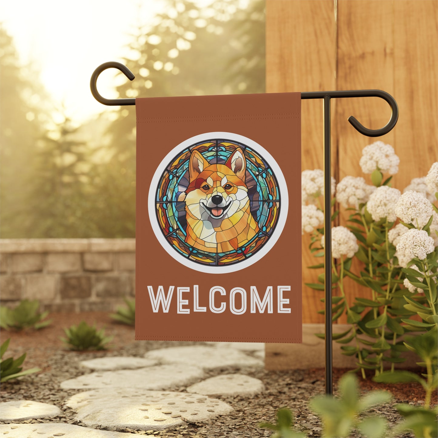 Shiba Inu Welcome 2-Sided Garden & House Flag/Banner