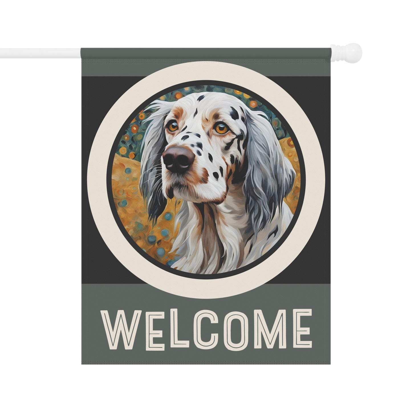 English Setter Welcome 2-Sided Garden & House Flag/Banner