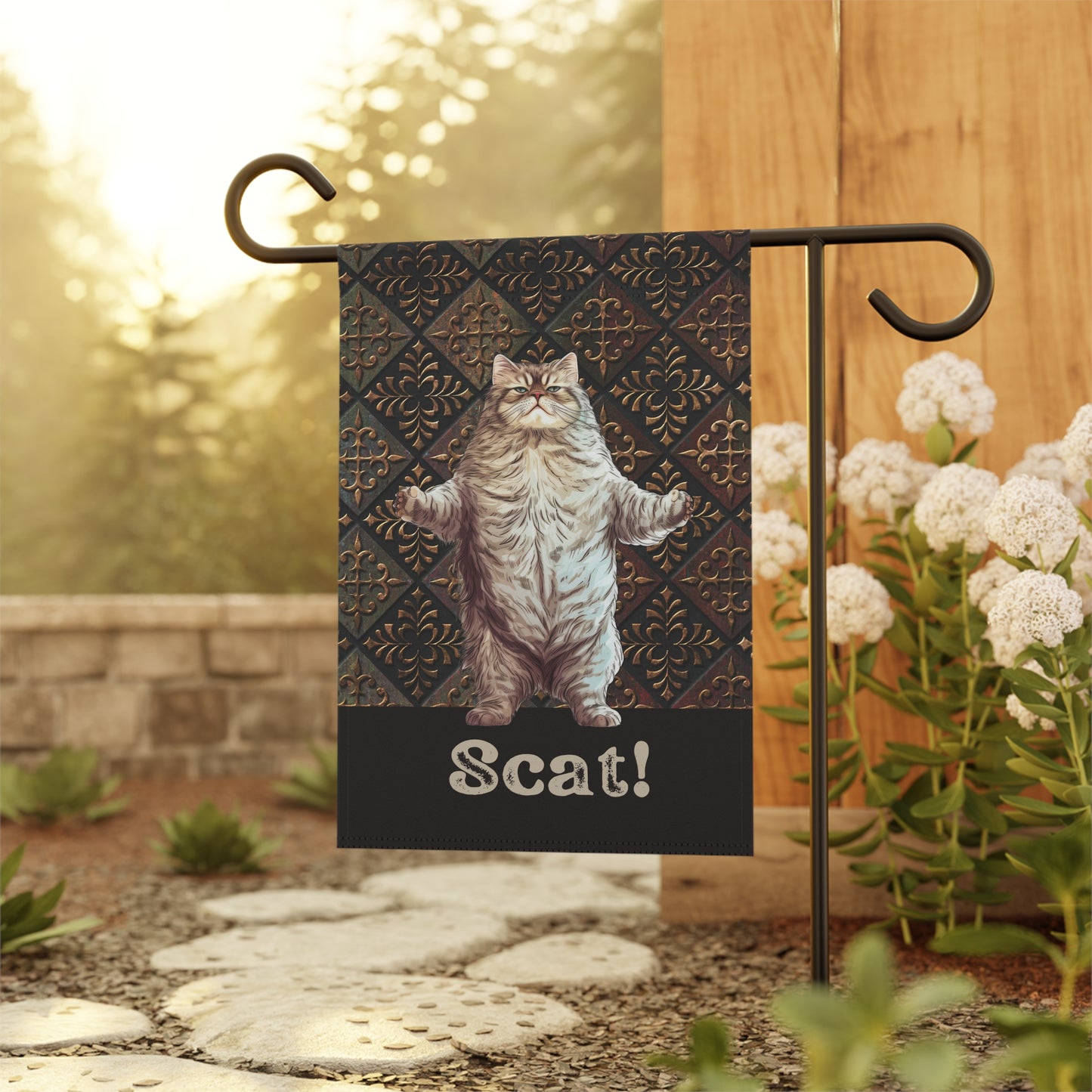 Scat Cat 2-Sided Garden & House Flag/Banner