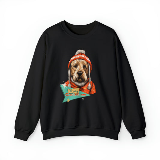 Soft Coated Wheaten Terrier Retro Merry Christmas Unisex Heavy Blend™ Crewneck Sweatshirt