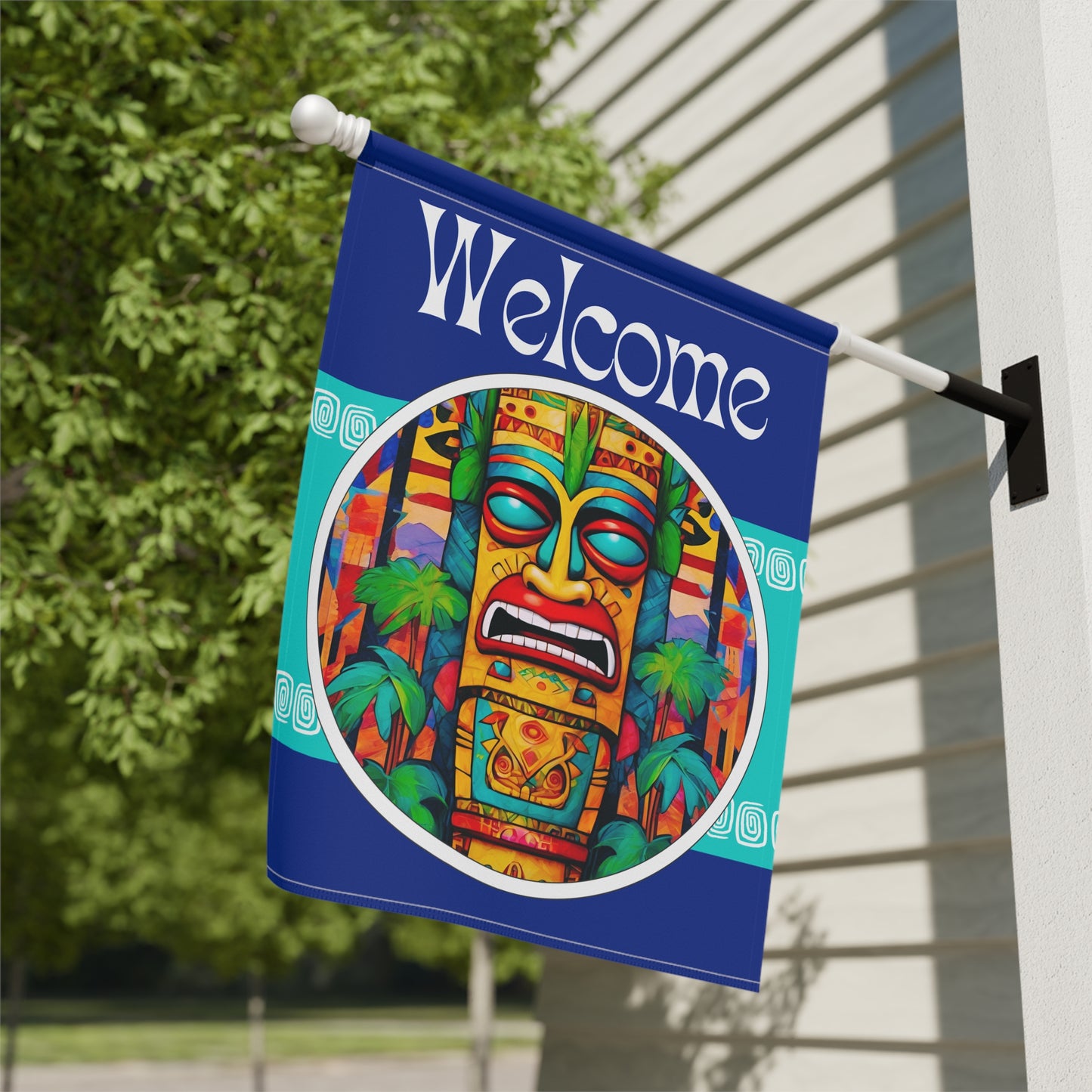 Tiki Steve Welcome 2-Sided Garden & House Flag/Banner