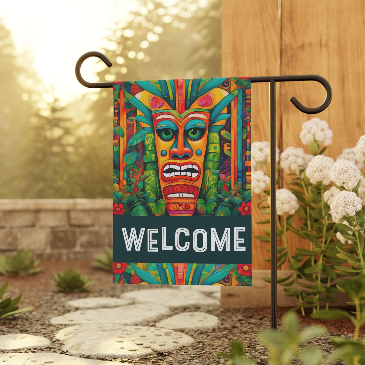 Tiki Joe Welcome 2-Sided Garden & House Flag/Banner