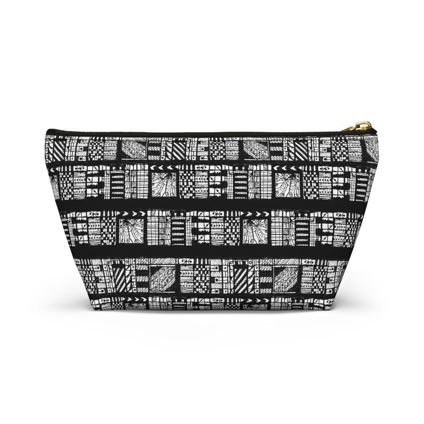 Tribal Black & White Accessory Pouch w T-bottom