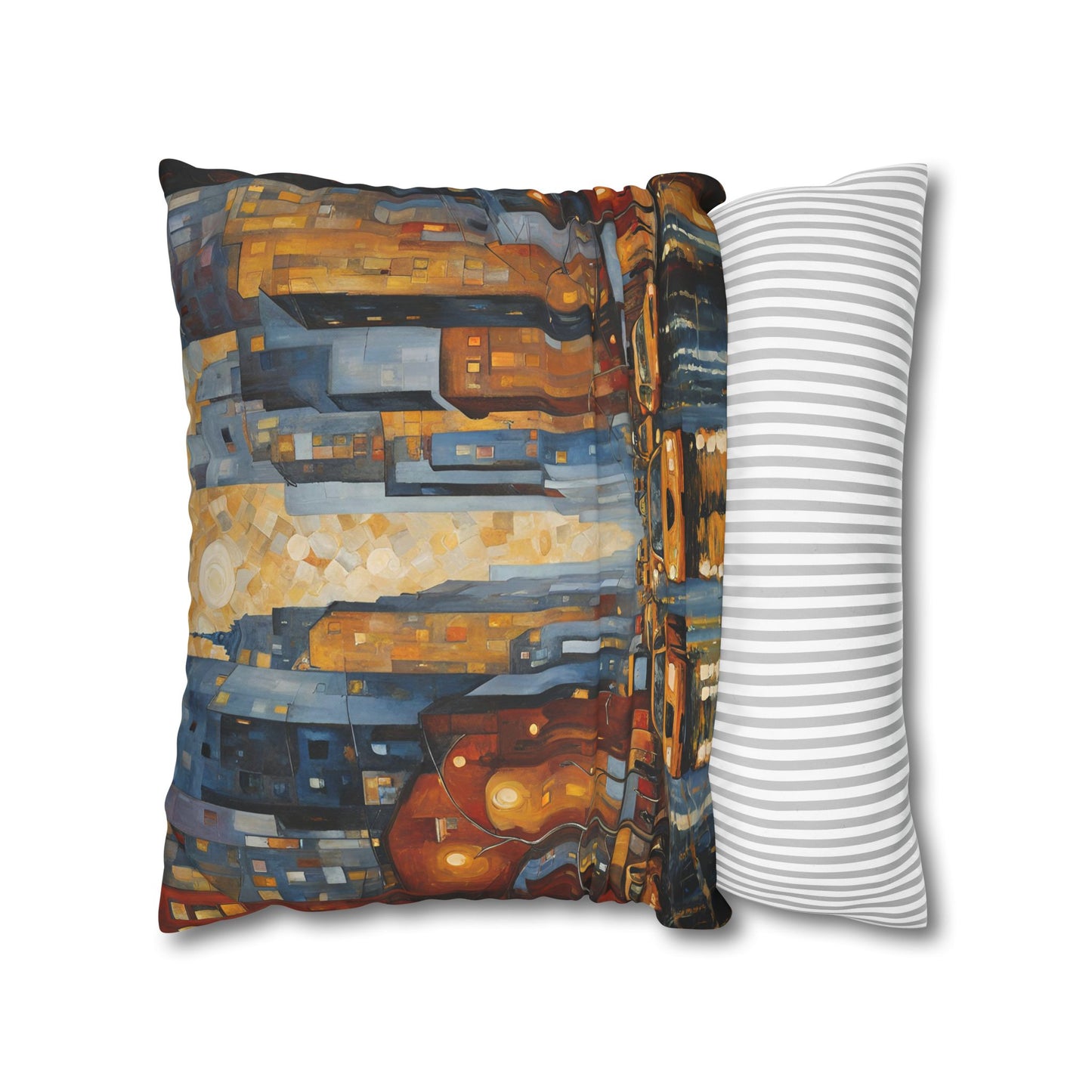 New York Square Poly Canvas Pillowcase