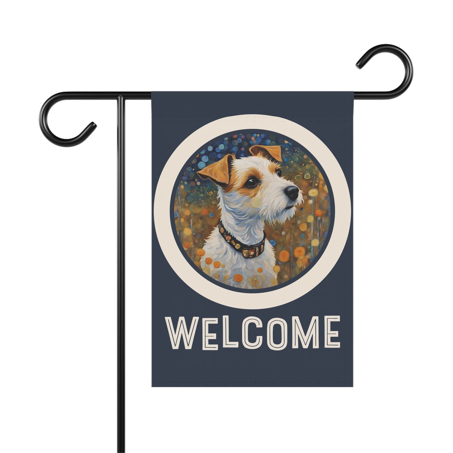 Russell Terrier Welcome 2-Sided Garden & House Flag/Banner