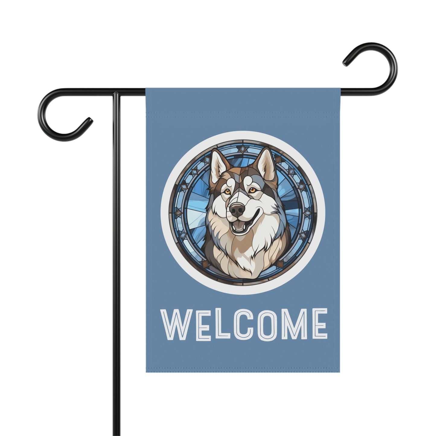 Siberian Husky Welcome 2-Sided Garden & House Flag/Banner