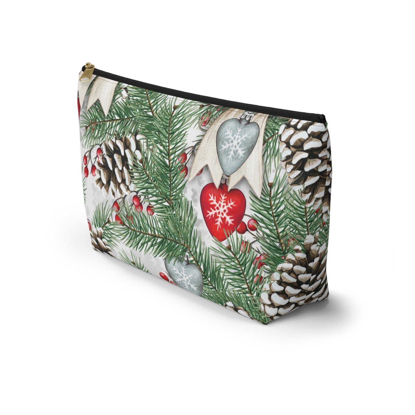 Pinecones & Bows Accessory Pouch w T-bottom