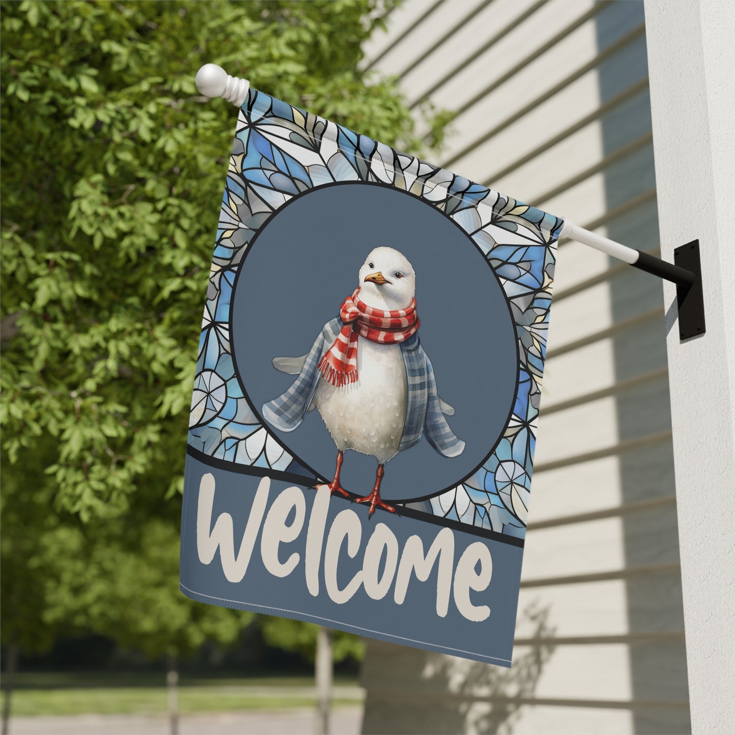 Winter Bird Welcome 2-Sided Garden & House Flag/Banner