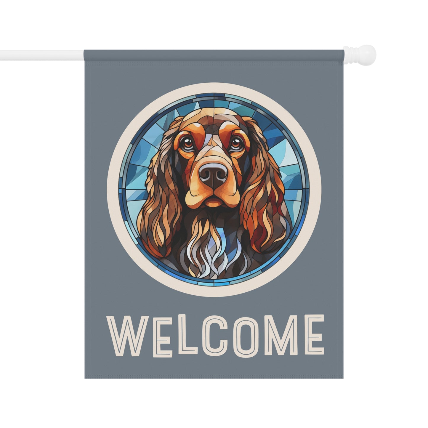 English Cocker Spaniel Welcome 2-Sided Garden & House Flag/Banner