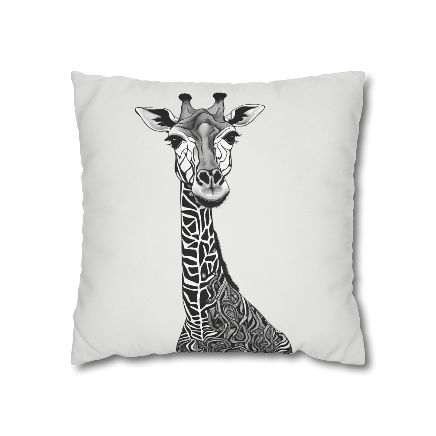 Giraffe Square Poly Canvas Pillowcase