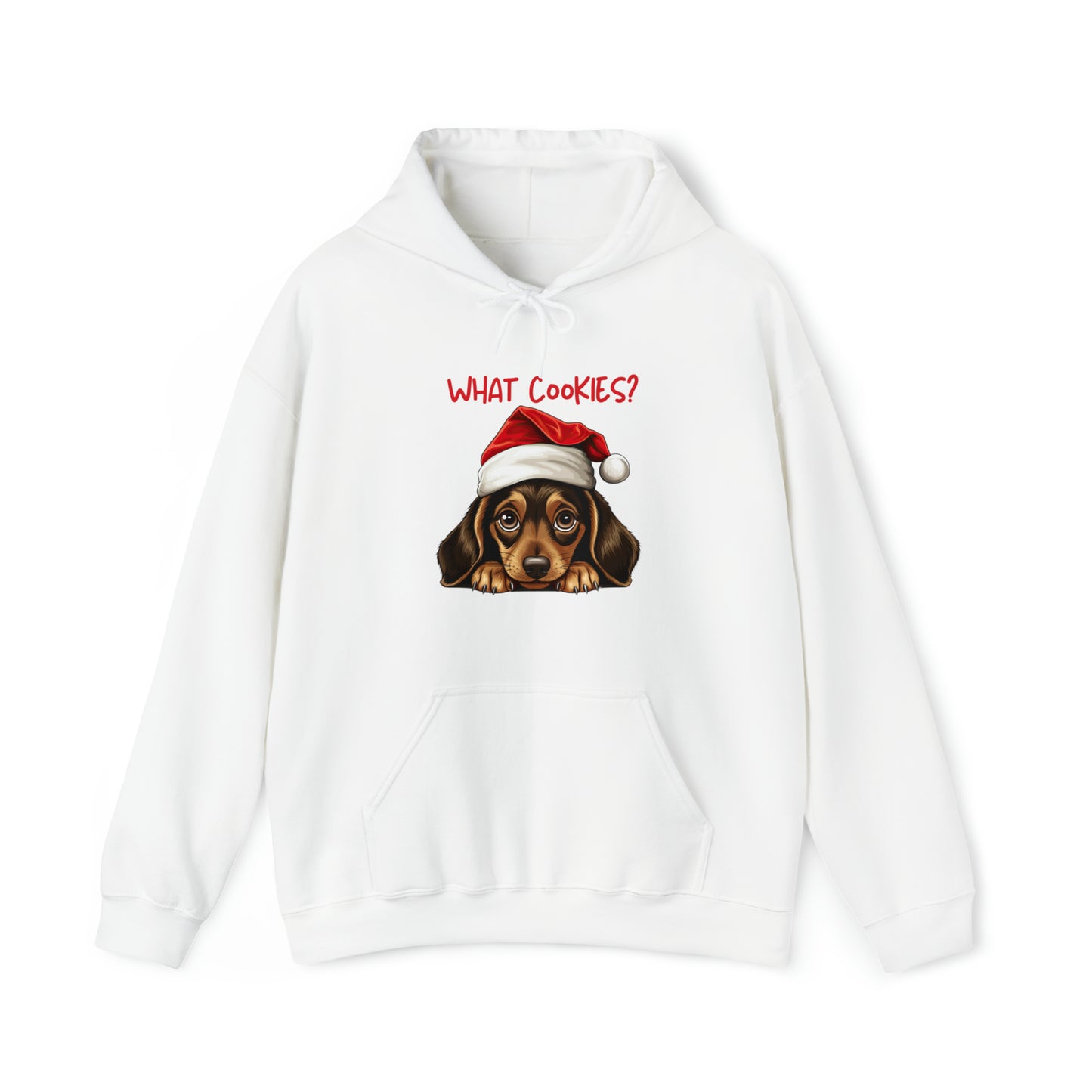 What Cookies? Dachshund in Santa Hat Unisex Heavy Blend™ Hooded Sweatshirt