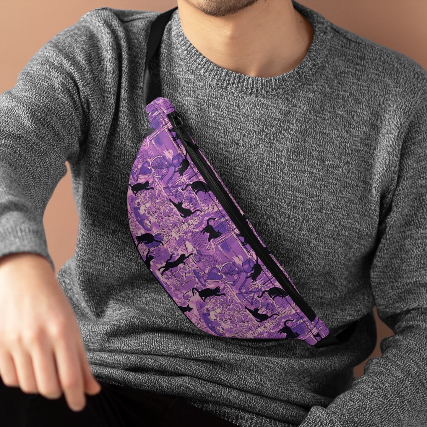 Paris Cats in Lavender Fanny Pack