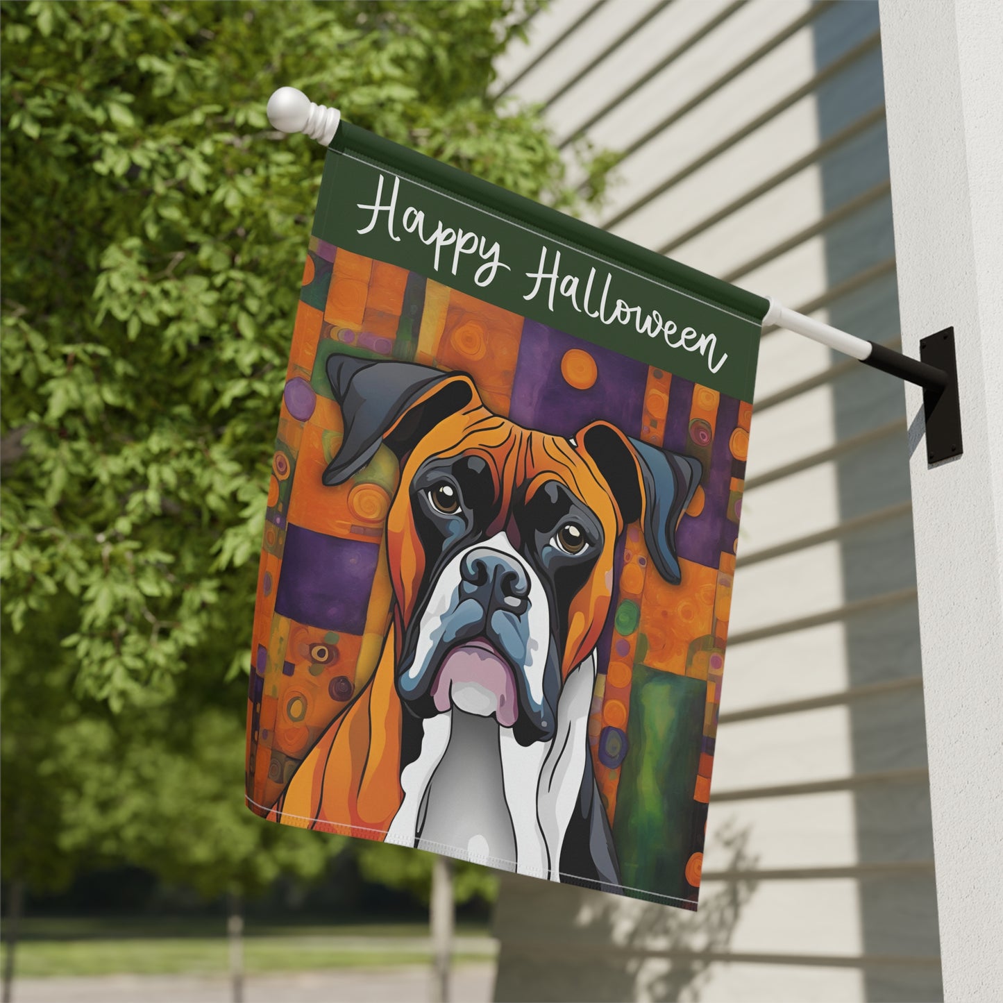 Boxer Happy Halloween 2-Sided Garden & House Flag/Banner