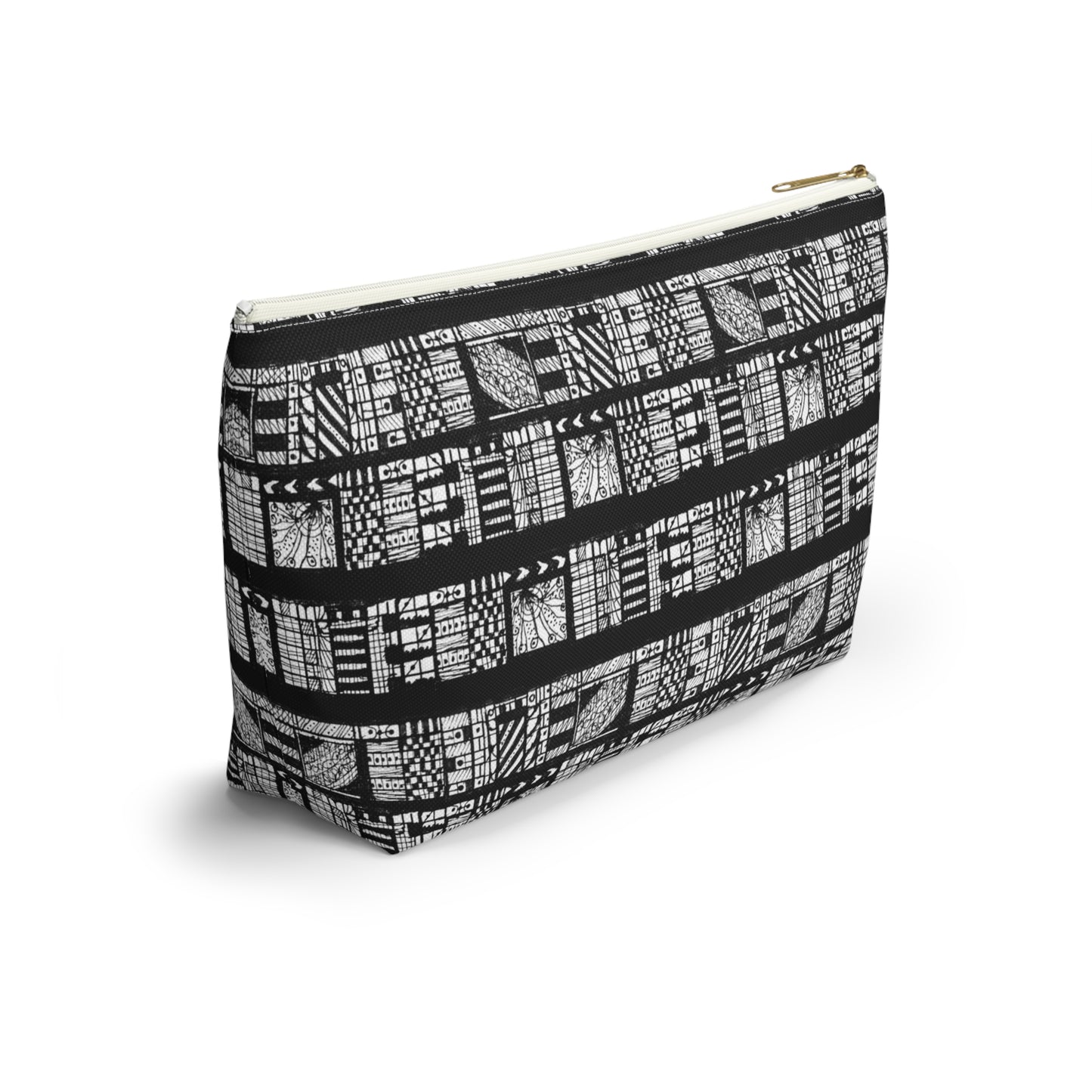 Tribal Black & White Accessory Pouch w T-bottom