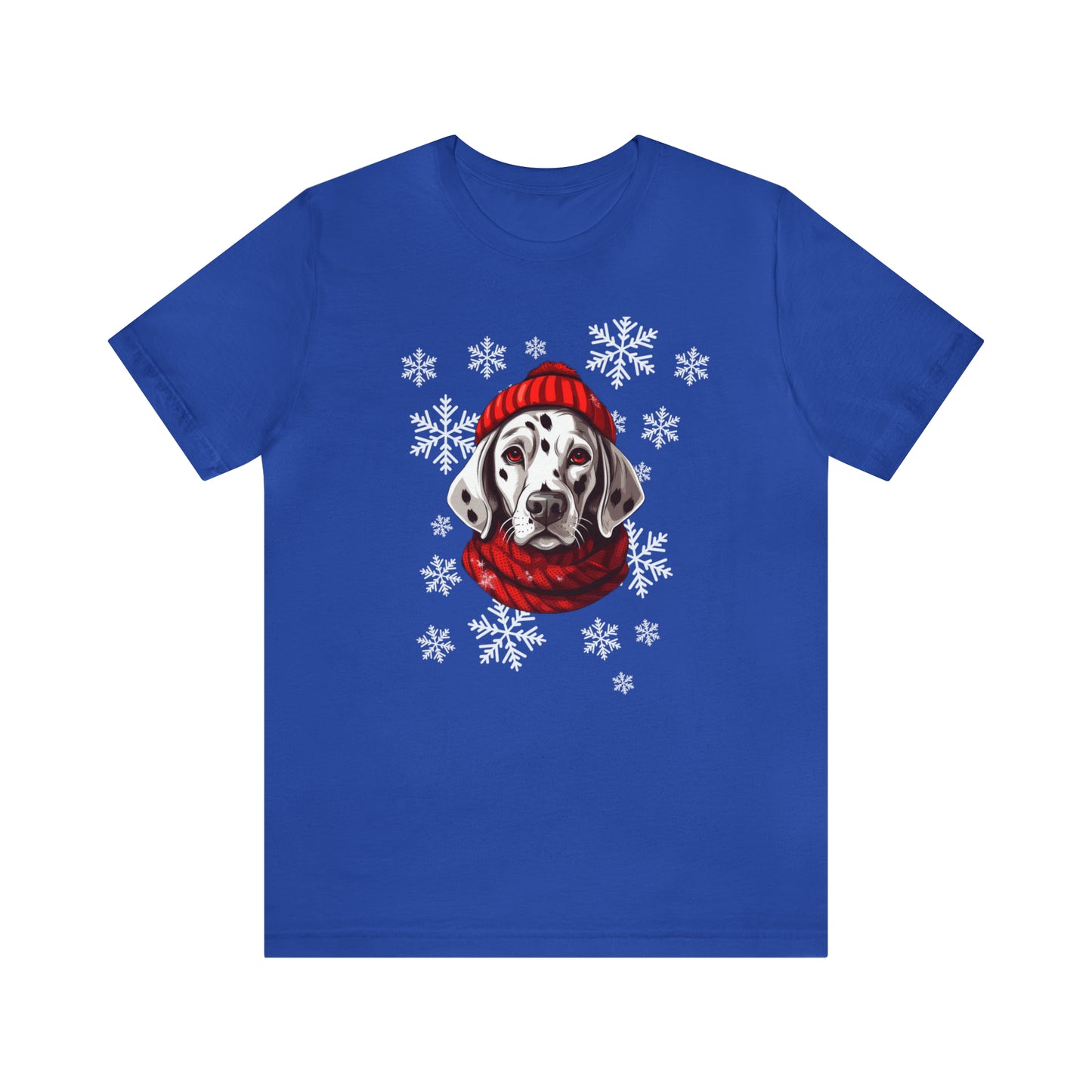 Dalmatian in Hat & Scarf Unisex Jersey Short Sleeve Tee