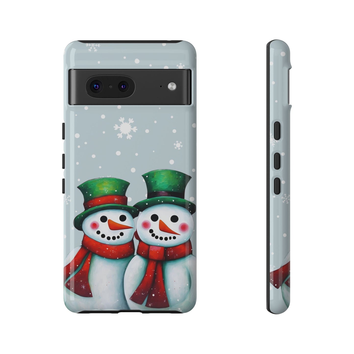 Snowman Couple iPhone Samsung Galaxy Google Pixel Tough Cases