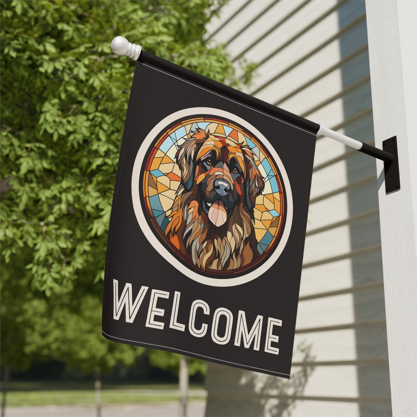 Leonberger Welcome 2-Sided Garden & House Flag/Banner