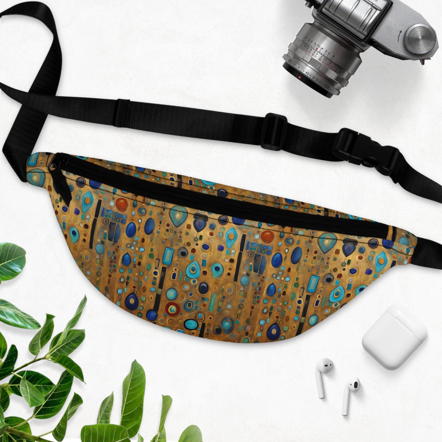 Turquoise Bling Abstract Fanny Pack