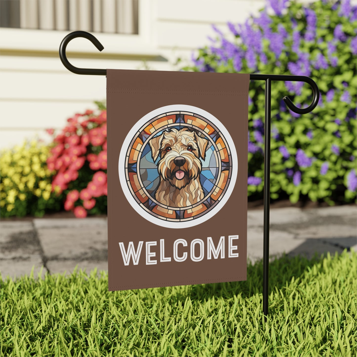 Wheaton Terrier Welcome 2-Sided Garden & House Flag/Banner