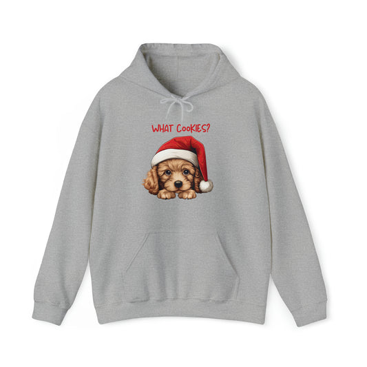 What Cookies? Poodle in Santa Hat Unisex Heavy Blend™ Hooded Sweatshirt