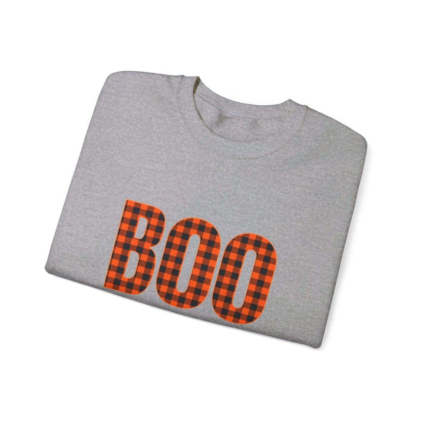 Halloween Plaid BOO Unisex Heavy Blend™ Crewneck Sweatshirt