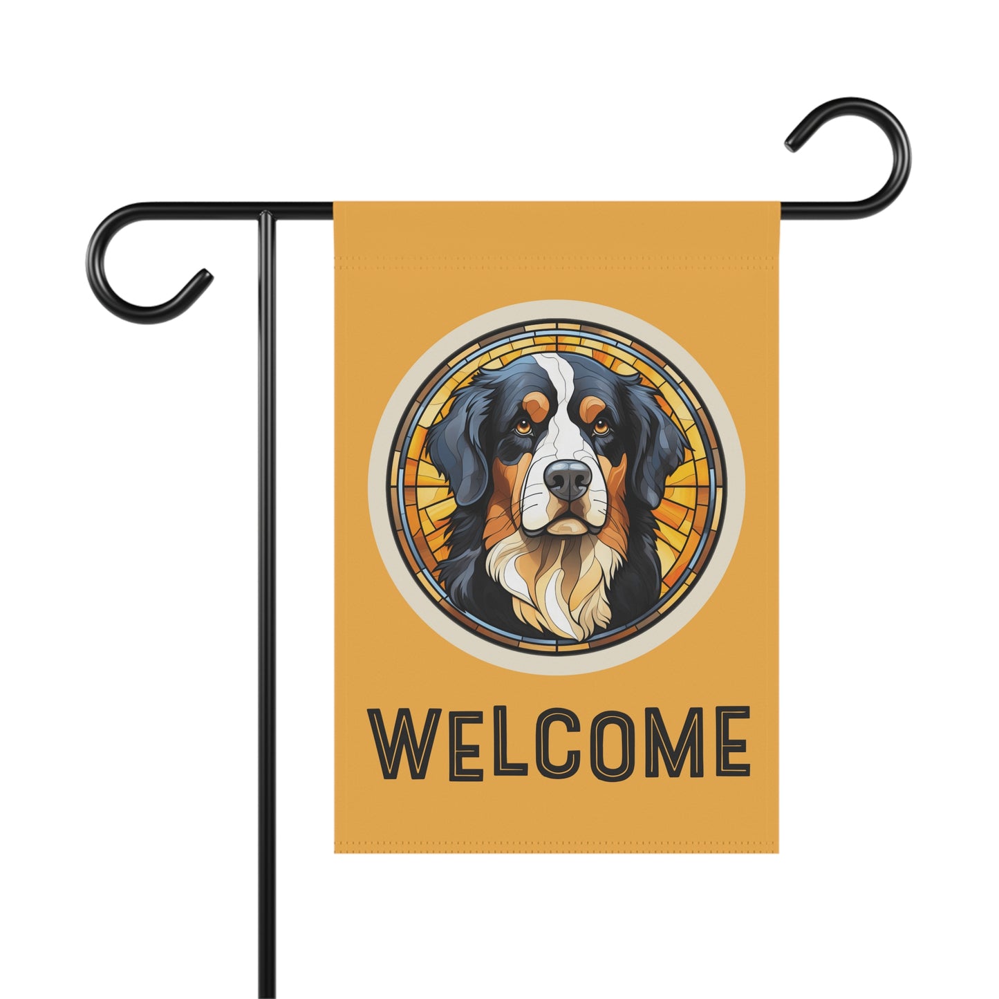 Bernese Mountain Dog Welcome 2-Sided Garden & House Flag/Banner