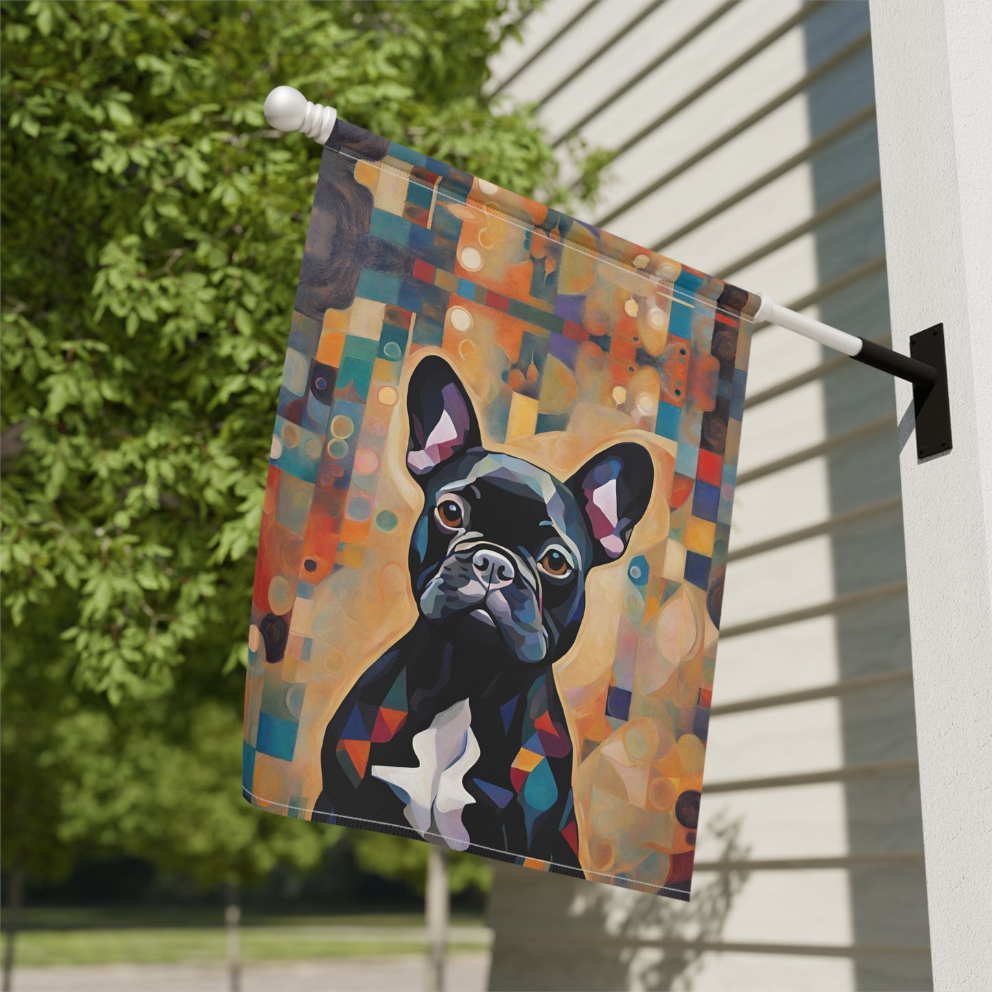 Funky French Bulldog 2-Sided Garden & House Flag/Banner