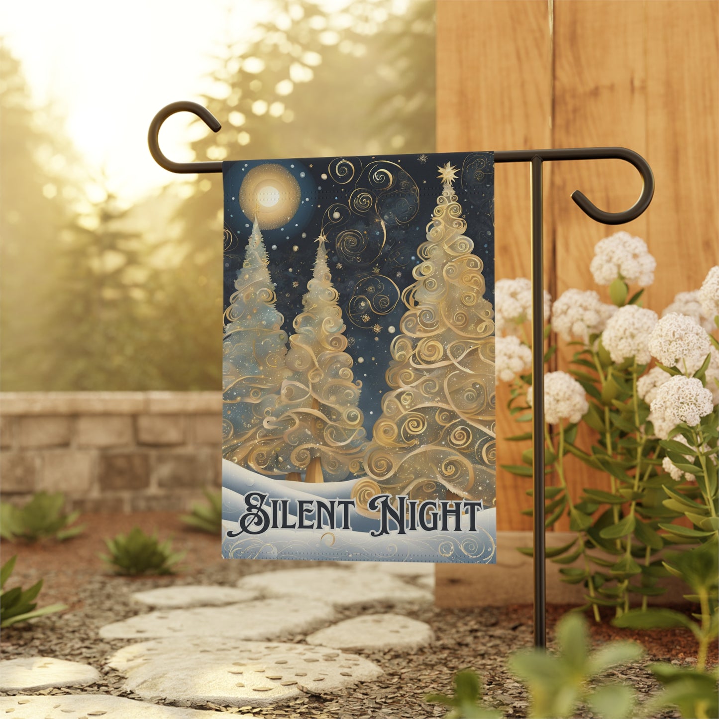 Silent Night 2-Sided Garden & House Flag/Banner