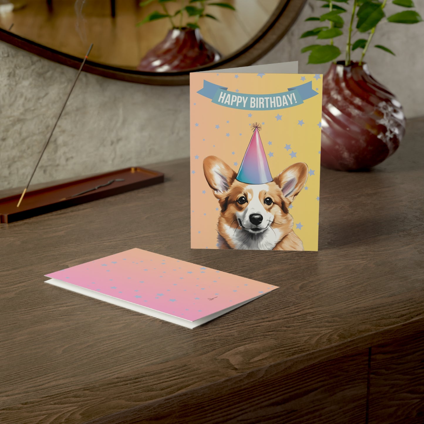 Corgi Happy Birthday 5 x 7 Greeting Cards (10 Pack)