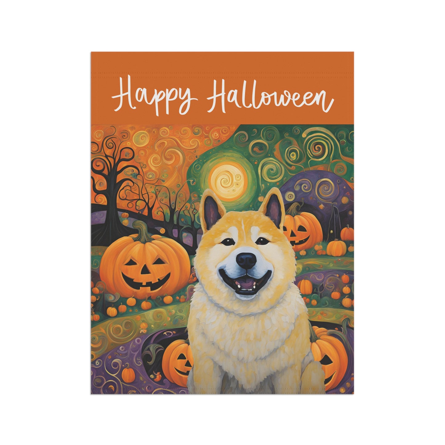 Akita Happy Halloween 2-Sided Garden & House Flag/Banner