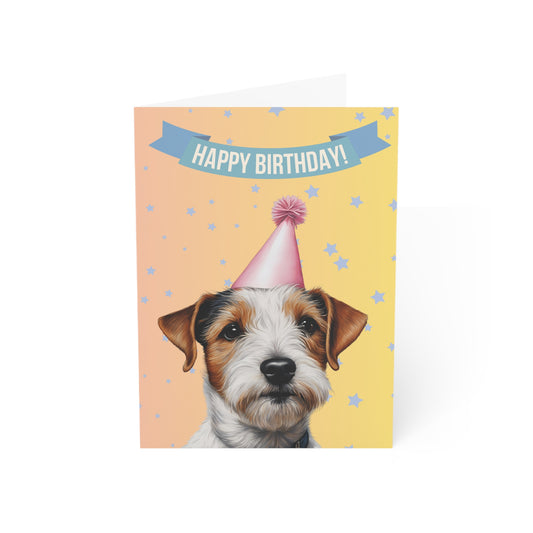 Russell Terrier Happy Birthday 5 x 7 Greeting Cards (10 Pack)