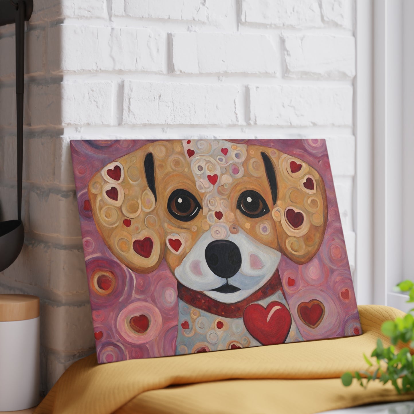 Puppy Love Tempered Glass Cutting Board