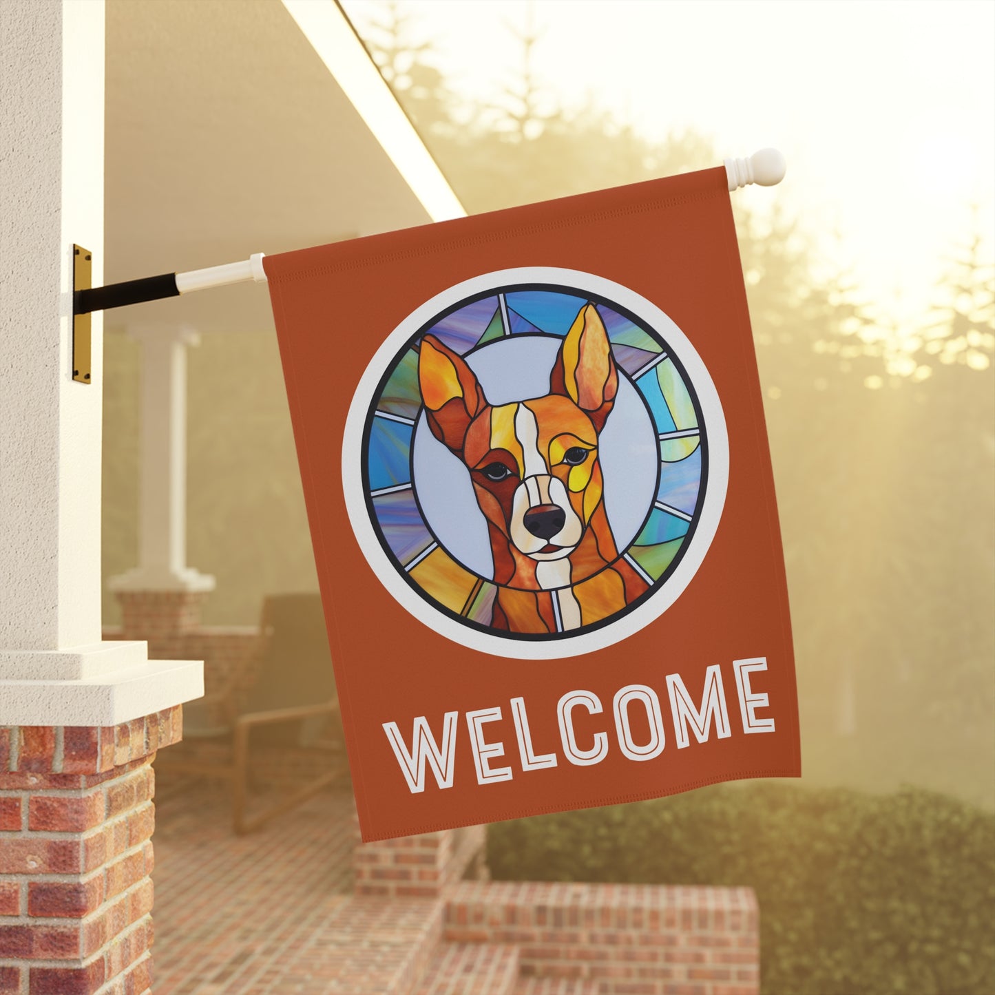 Basenji Welcome 2-Sided Garden & House Flag/Banner