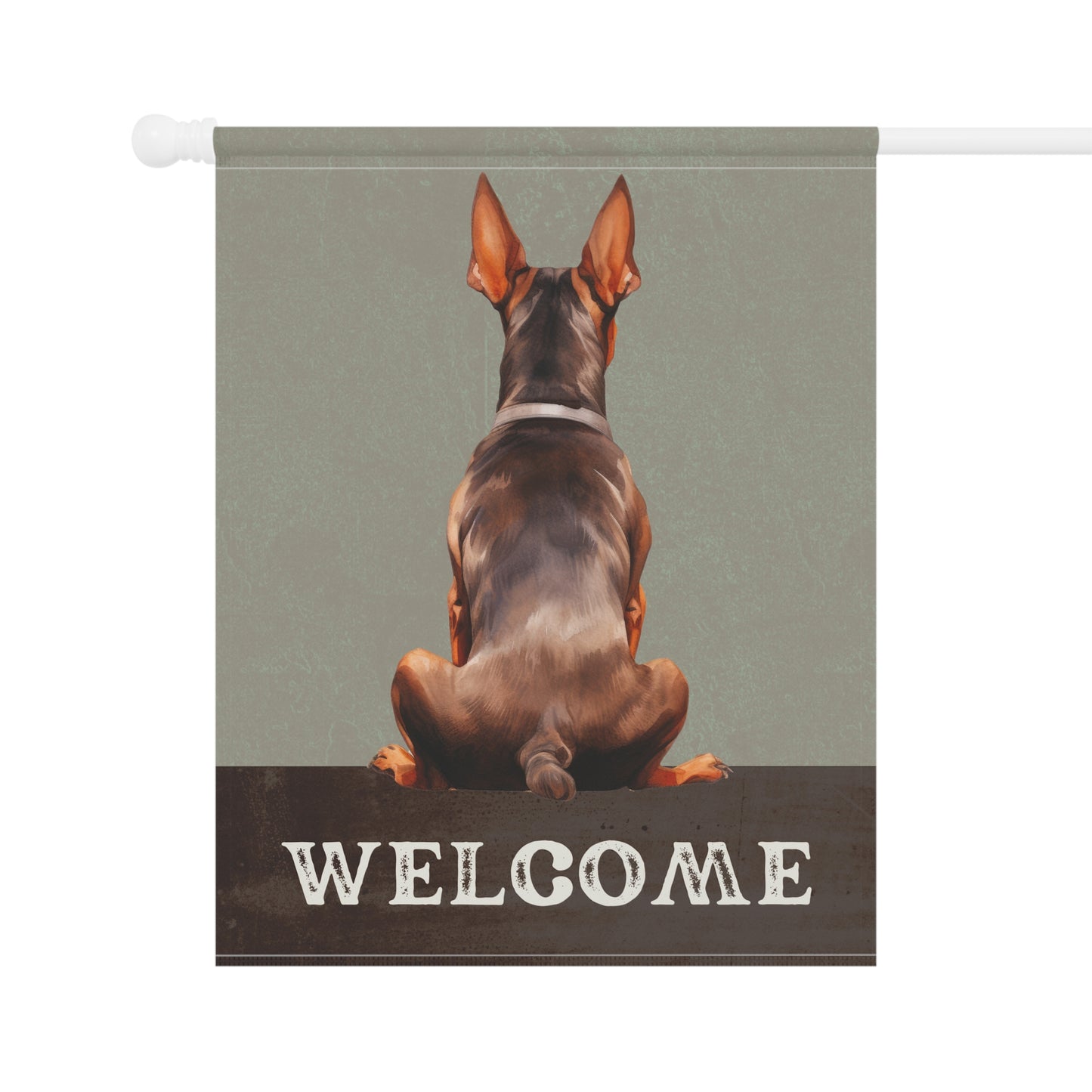 Doberman Pinscher Welcome 2-Sided Garden & House Flag/Banner