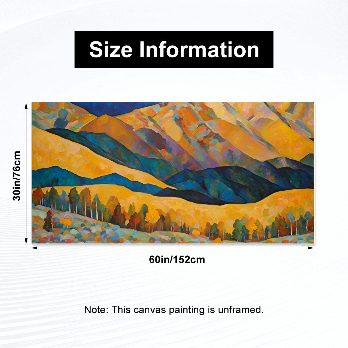 60" x 30" Printed Canvas Fabric Wall Art - No Frame (Made in USA)