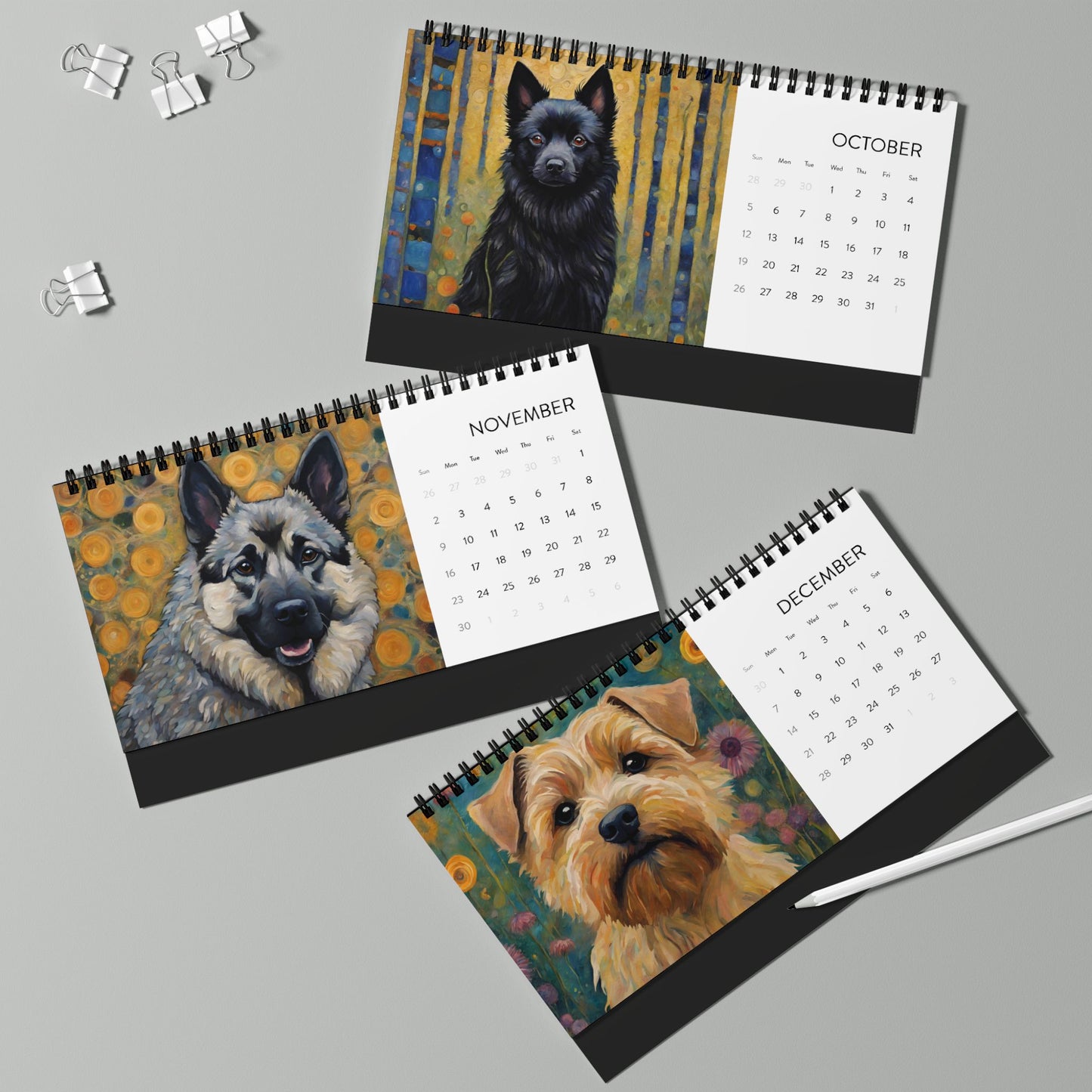 I Love Dogs 2025 Desktop Calendar