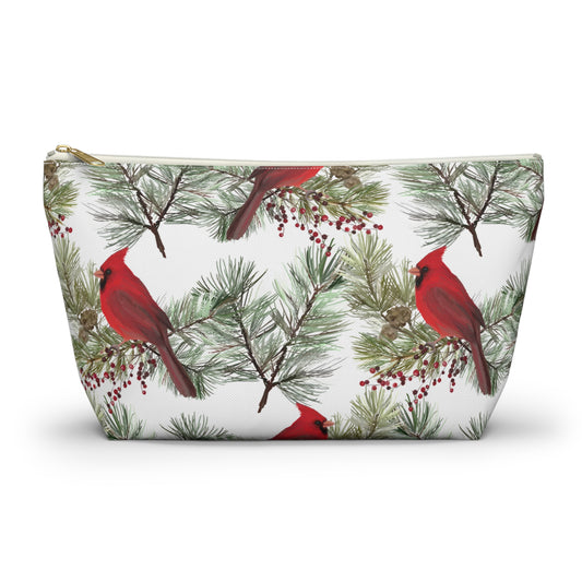 Winter Cardinals Accessory Pouch w T-bottom