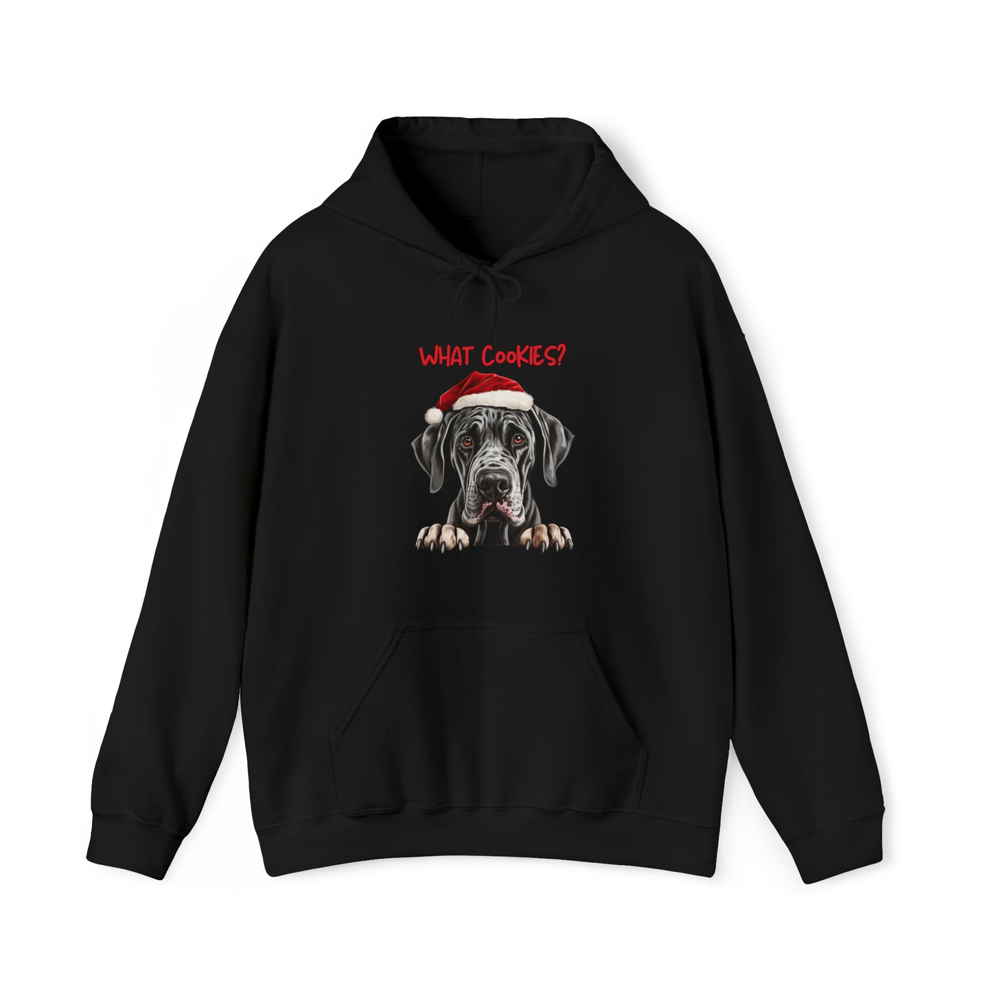 What Cookies? Great Dane in Santa Hat Unisex Heavy Blend™ Hooded Sweatshirt