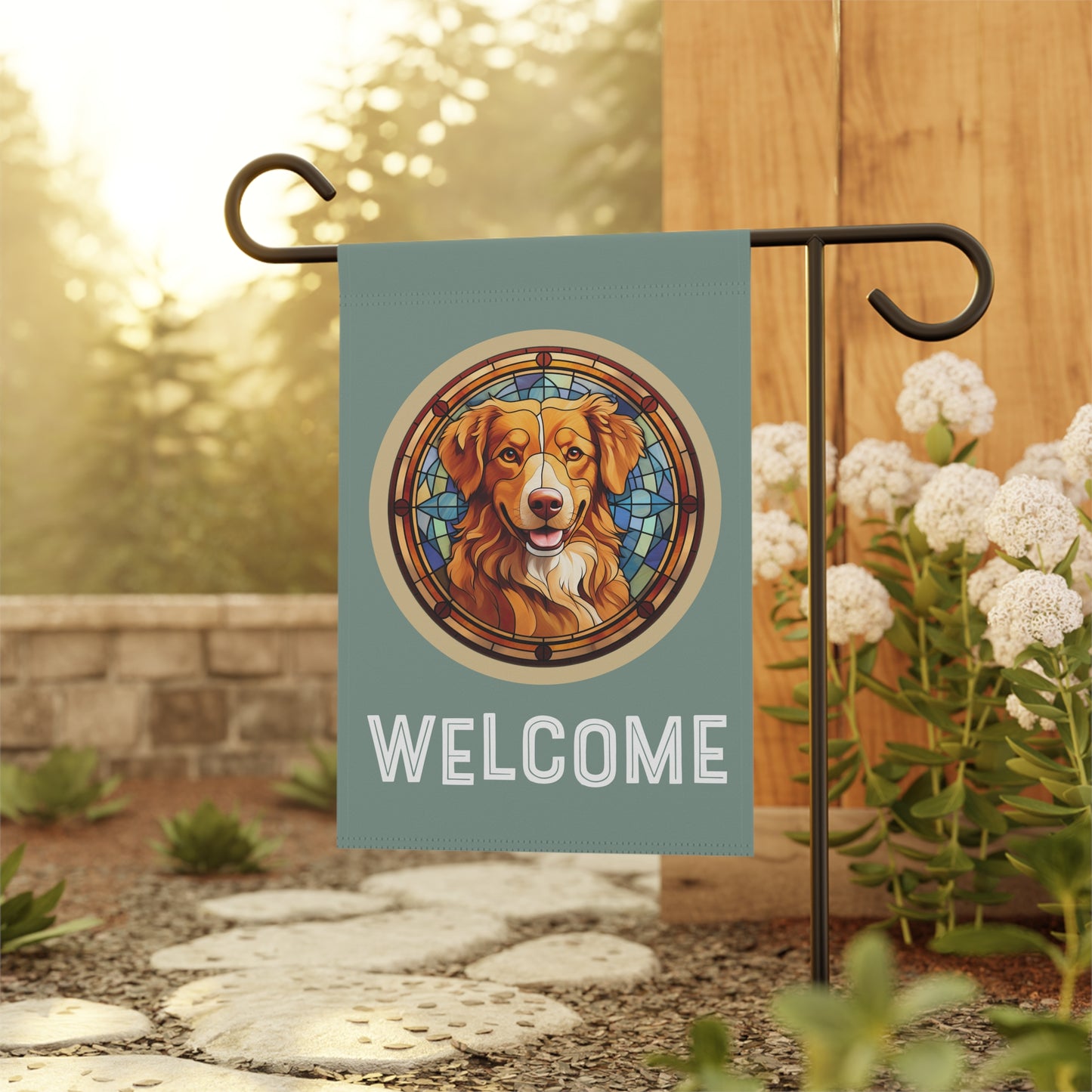 Nova Scotia Duck Tolling Retriever Welcome 2-Sided Garden & House Flag/Banner