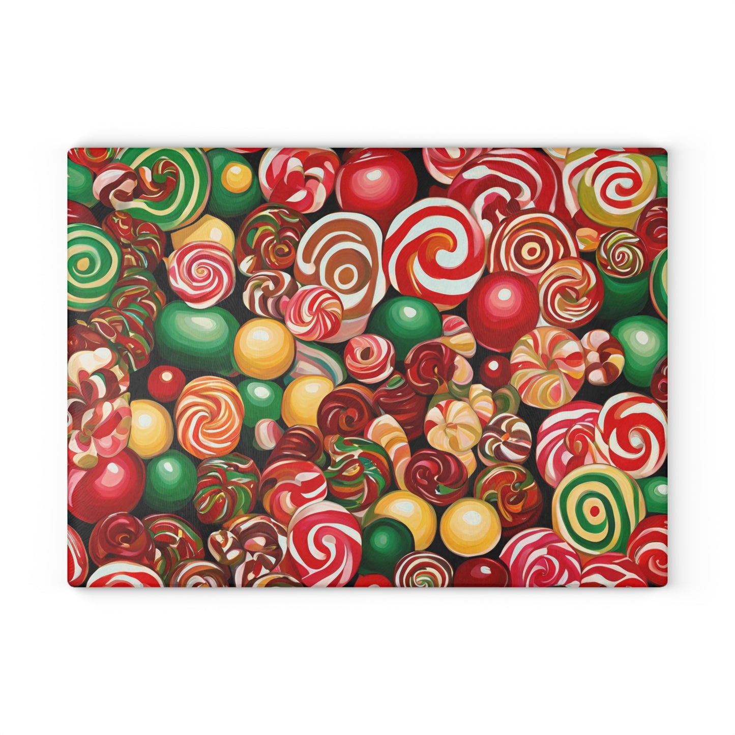 Christmas Candy Tempered Glass Cutting Board