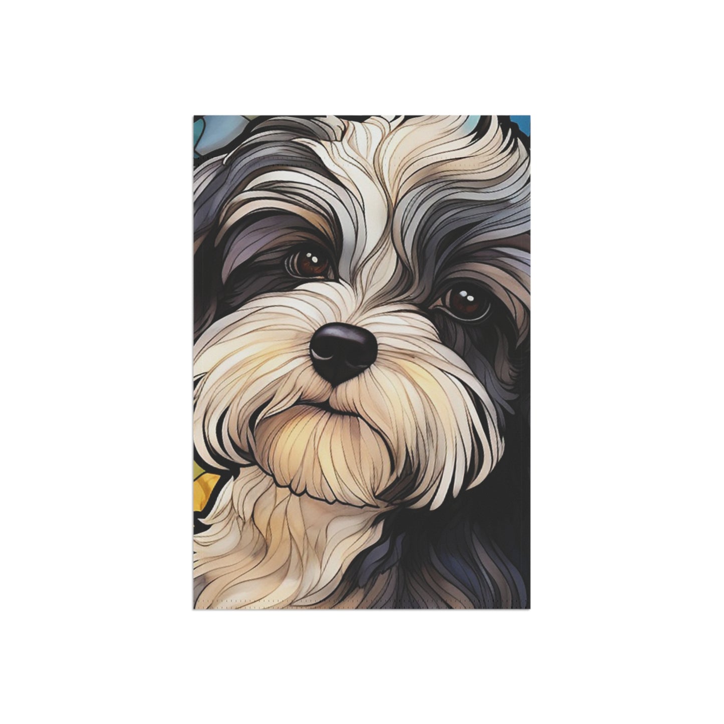 Havanese Face Stained Glass 2-Sided Garden & House Flag/Banner