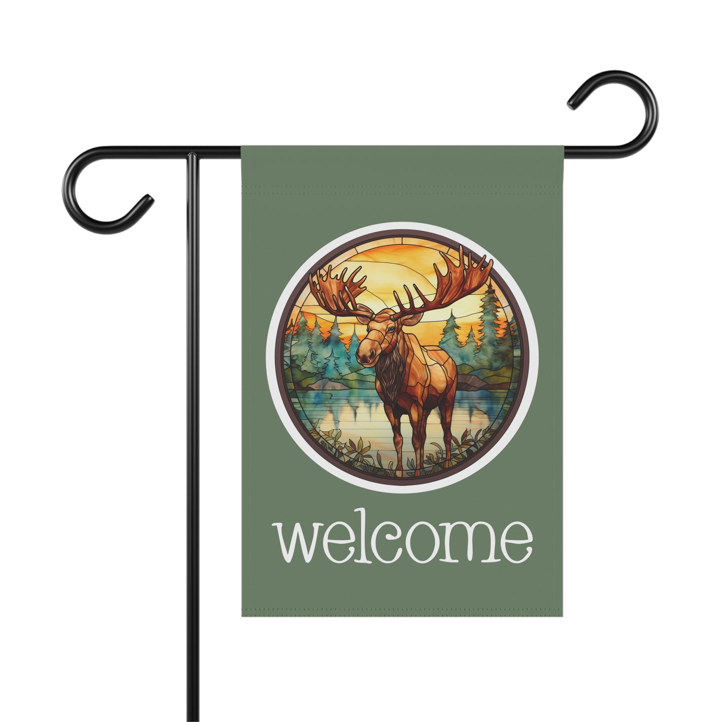 Moose Welcome 2-Sided Garden & House Flag/Banner