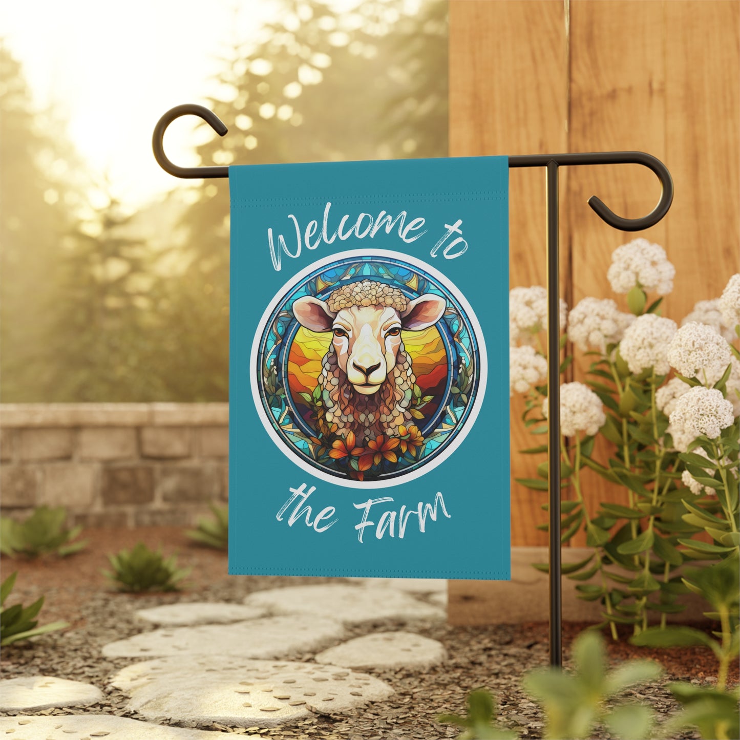 Welcome to the Farm Sheep 2-Sided Garden & House Flag/Banner