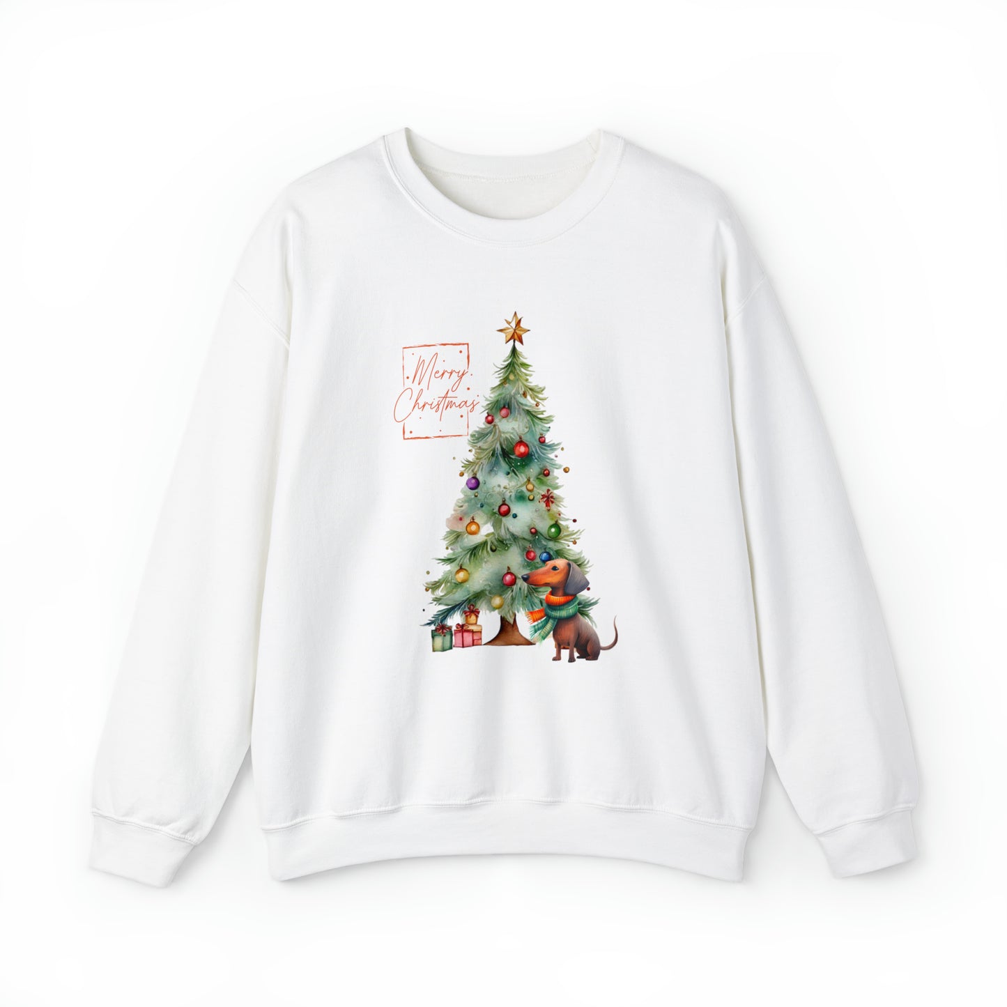 Merry Christmas Dachshund Unisex Heavy Blend™ Crewneck Sweatshirt