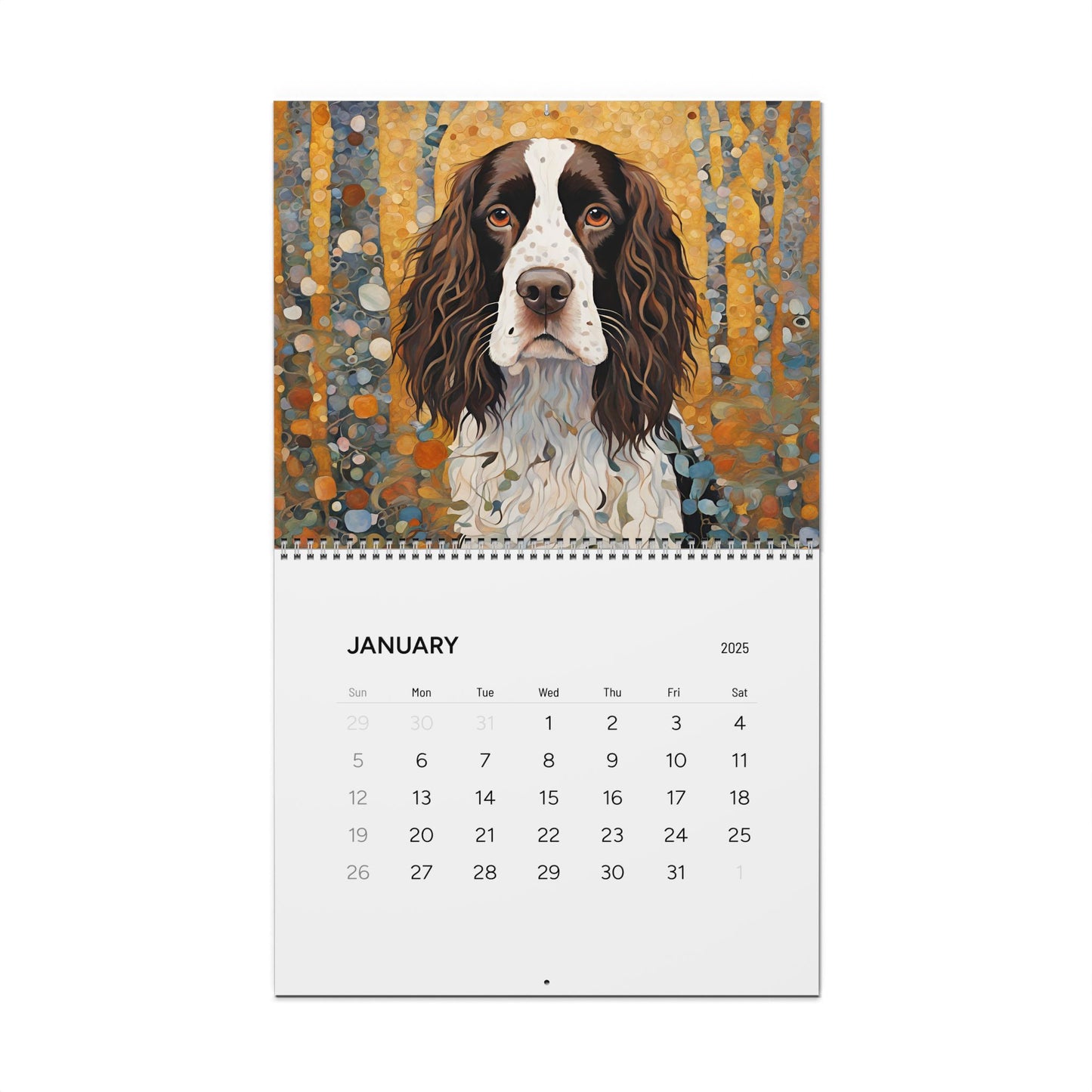 Bird Dogs 14" x 11.5" 2025 Wall Calendar