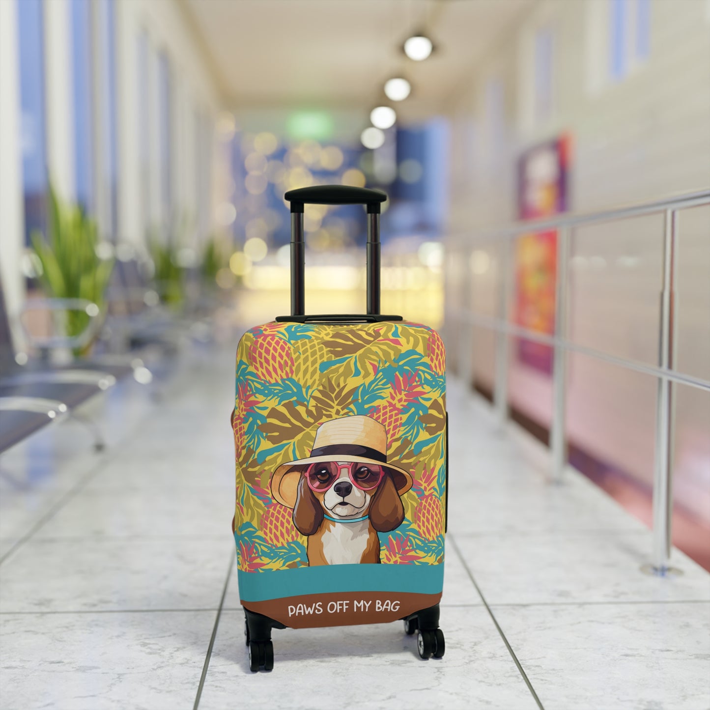 Beagle in Hat & Glasses Paws Off My Bag Luggage Cover