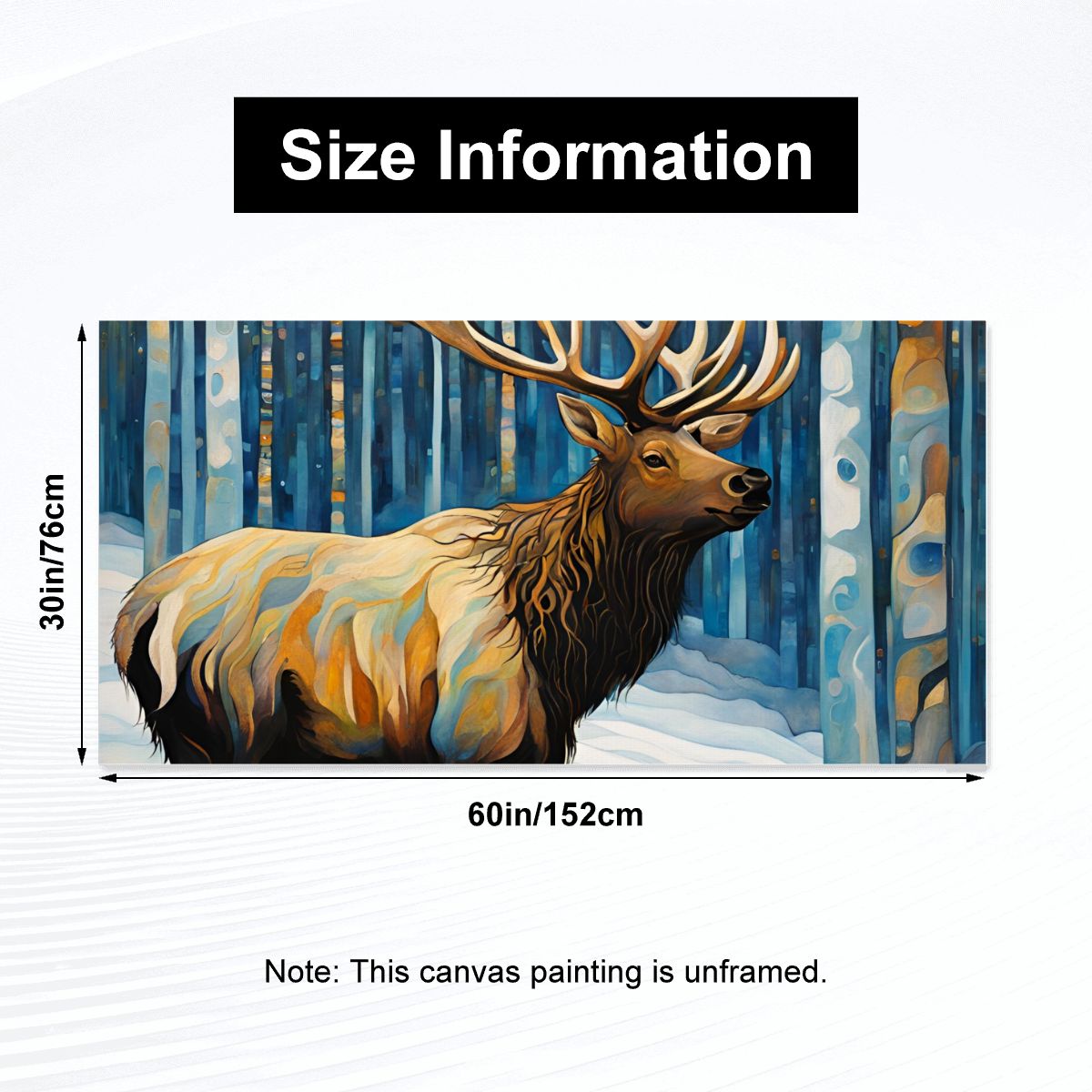 60" x 30" Printed Canvas Fabric Wall Art - No Frame (Made in USA)