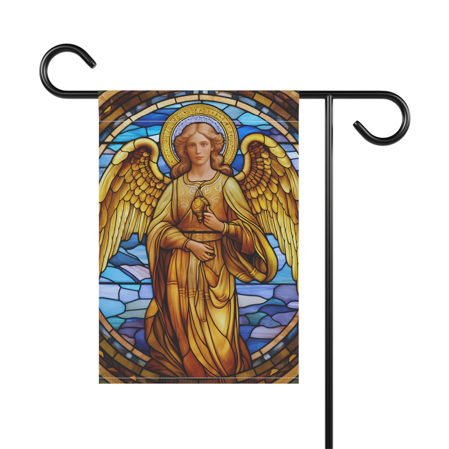 Stained Glass Angel(5) 2-Sided Garden & House Banner