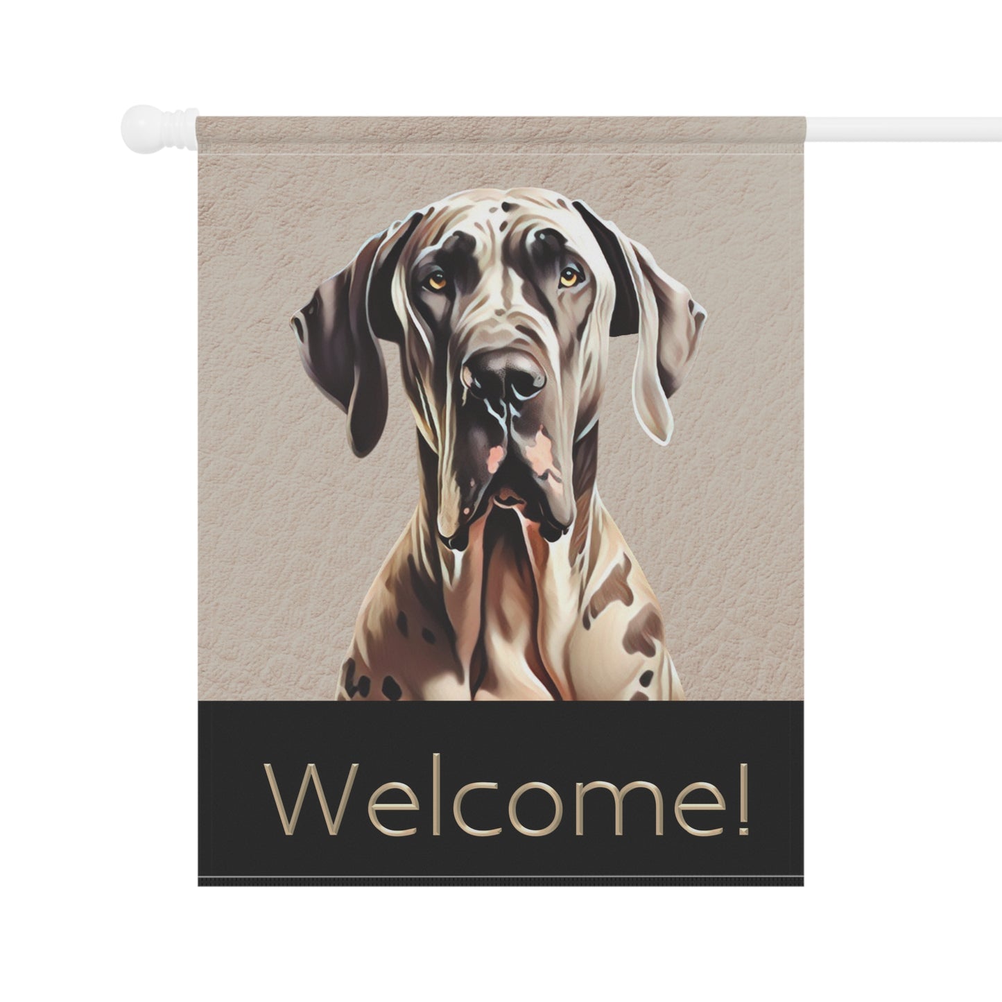 Great Dane Welcome 2-Sided Garden & House Flag/Banner